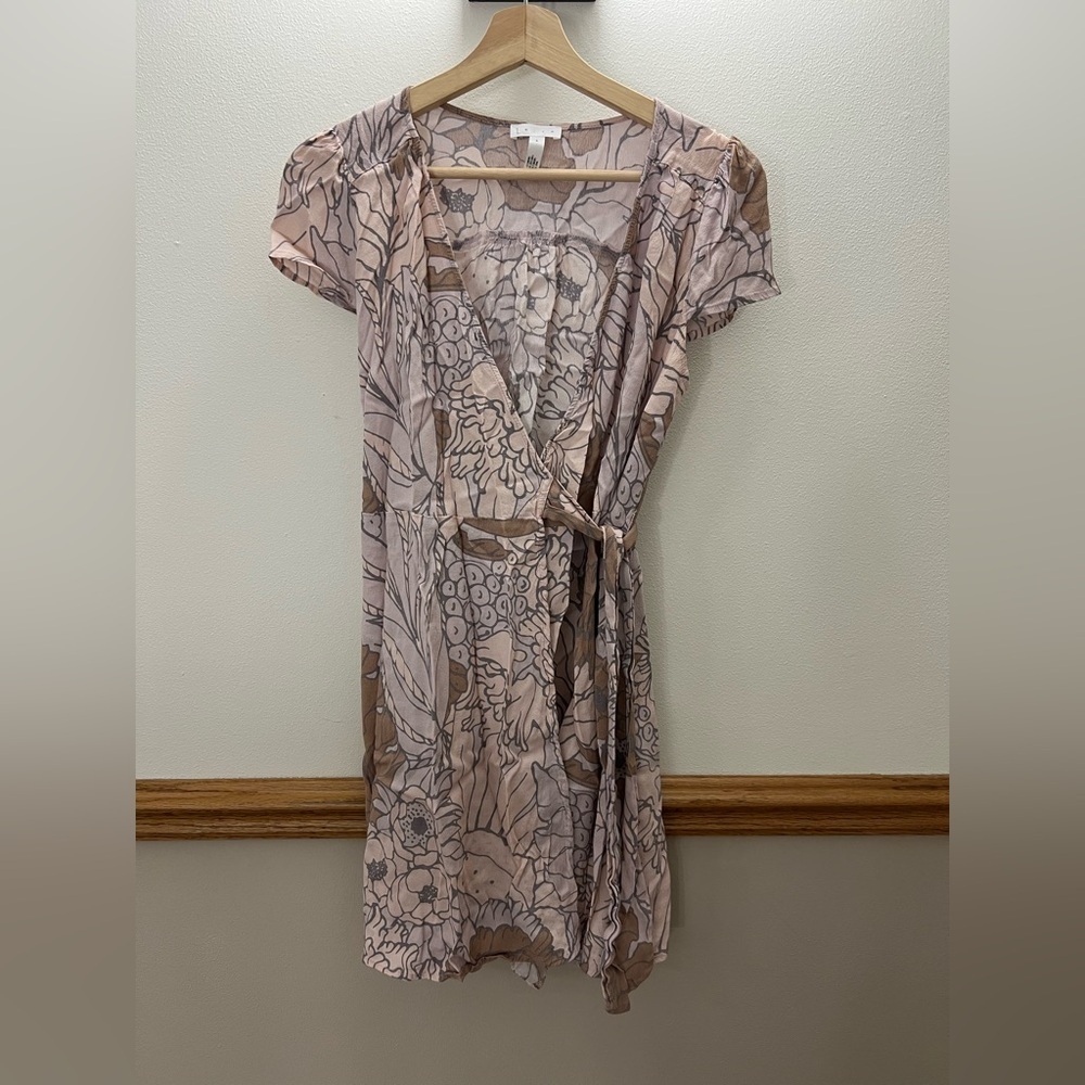 Nordstrom Leith Floral Pastel Wrap Mini Dress size small